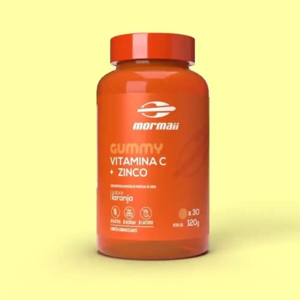 VITAMINA C  + ZINCO MORMAII EM GOMAS SABOR LARANJA 120g