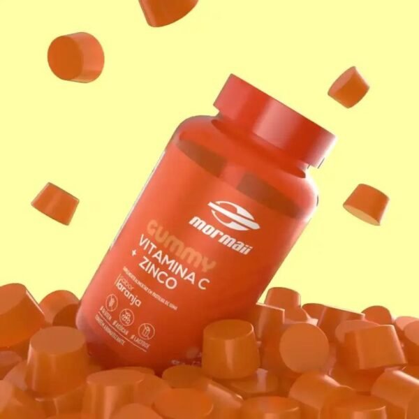 VITAMINA C  + ZINCO MORMAII EM GOMAS SABOR LARANJA 120g - Image 2